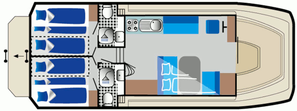 Plan de la péniche vetus 1000