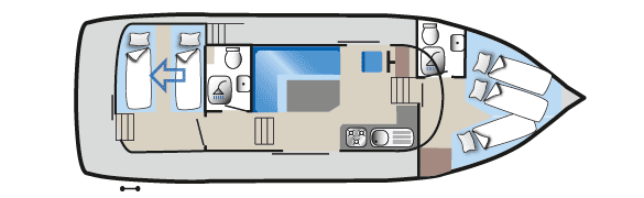 Bateau-maison Aquino 1190 plan d'étage