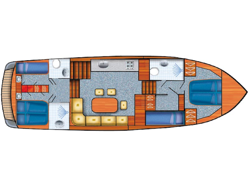 Bateau habitable Gruno 38 K Classic plan d'étage Bateau habitable Gruno 38 K Classic plan d'étage